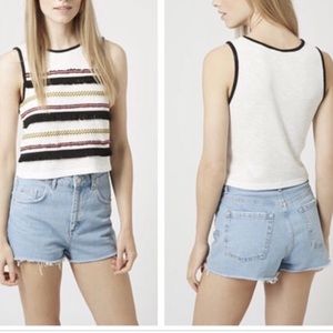 🌻NWOT - TOPSHOP - FESTIVAL FRINGE TANK TOP